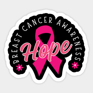 Pink Ribbon Hope Breast Cancer Awareness Sticker